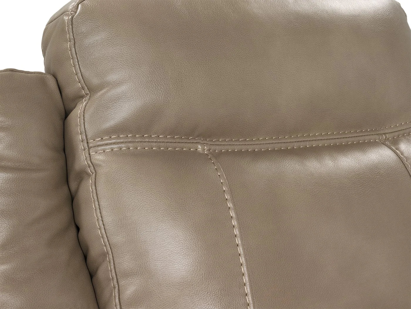 Leather-Look Fabric Power Reclining Sofa - Taupe